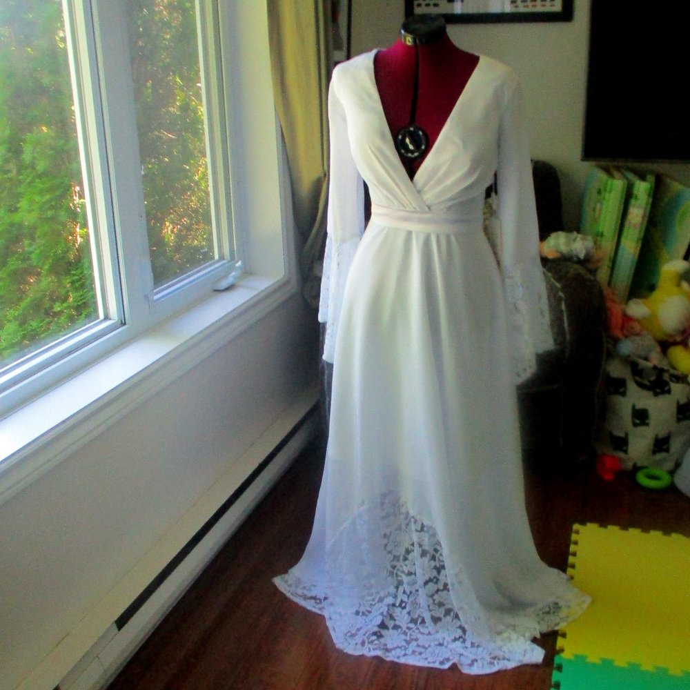Fairycore/Cottagecore (Wedding) White Dress with Lace